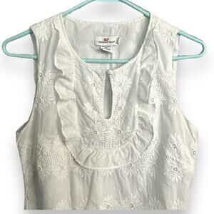 Vineyard Vines White Eyelet Sleeveless Top Size 2
